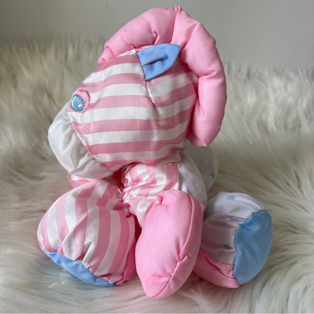 Fisher-Price Puffalump 90s Pink, White & Light Striped Zebra Plush with flaw - Picture 3 of 8